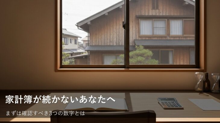 「家計簿が続かない」を卒業！まず確認すべき3つの数字と整理のコツ